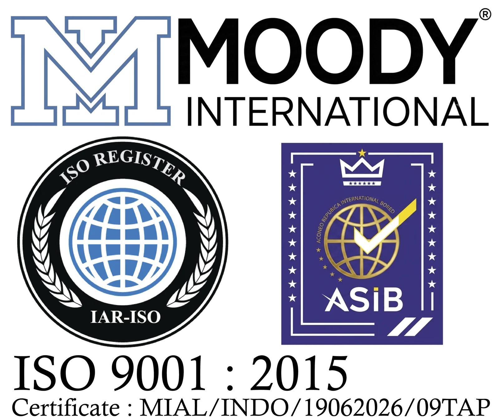 Sertifikat ISO Moody - Perkasa Racking